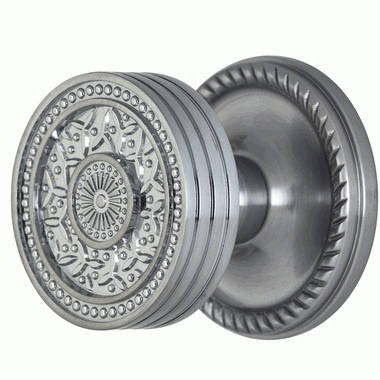 ##Antique Hardware## Georgian Roped Rosette Door Set with Rice Pattern Door Knobs (Several Finishes Available)