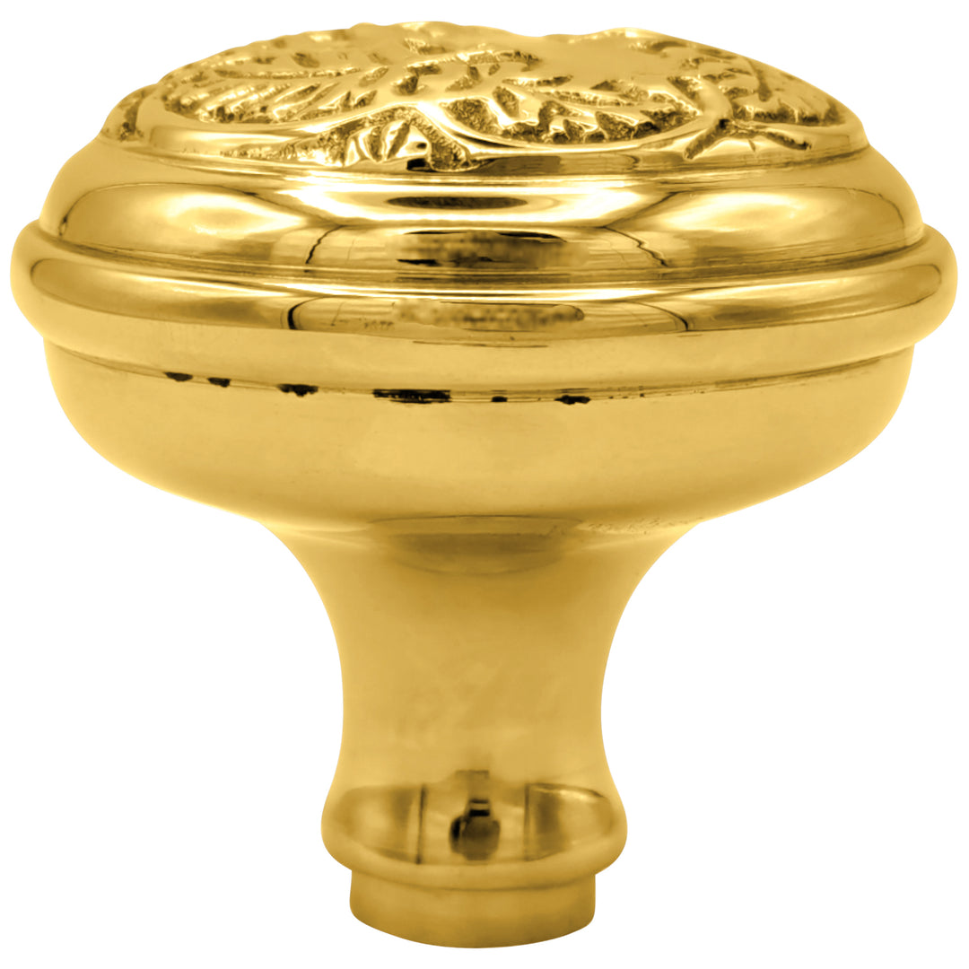 Floral Leaf Solid Brass Spare Door Knob Set (Several Finishes Available)