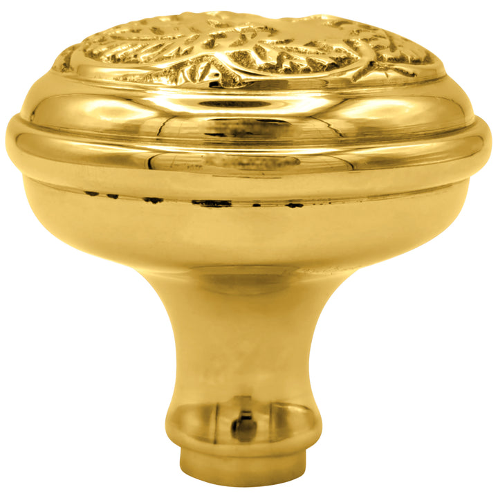 Floral Leaf Solid Brass Spare Door Knob Set (Several Finishes Available)