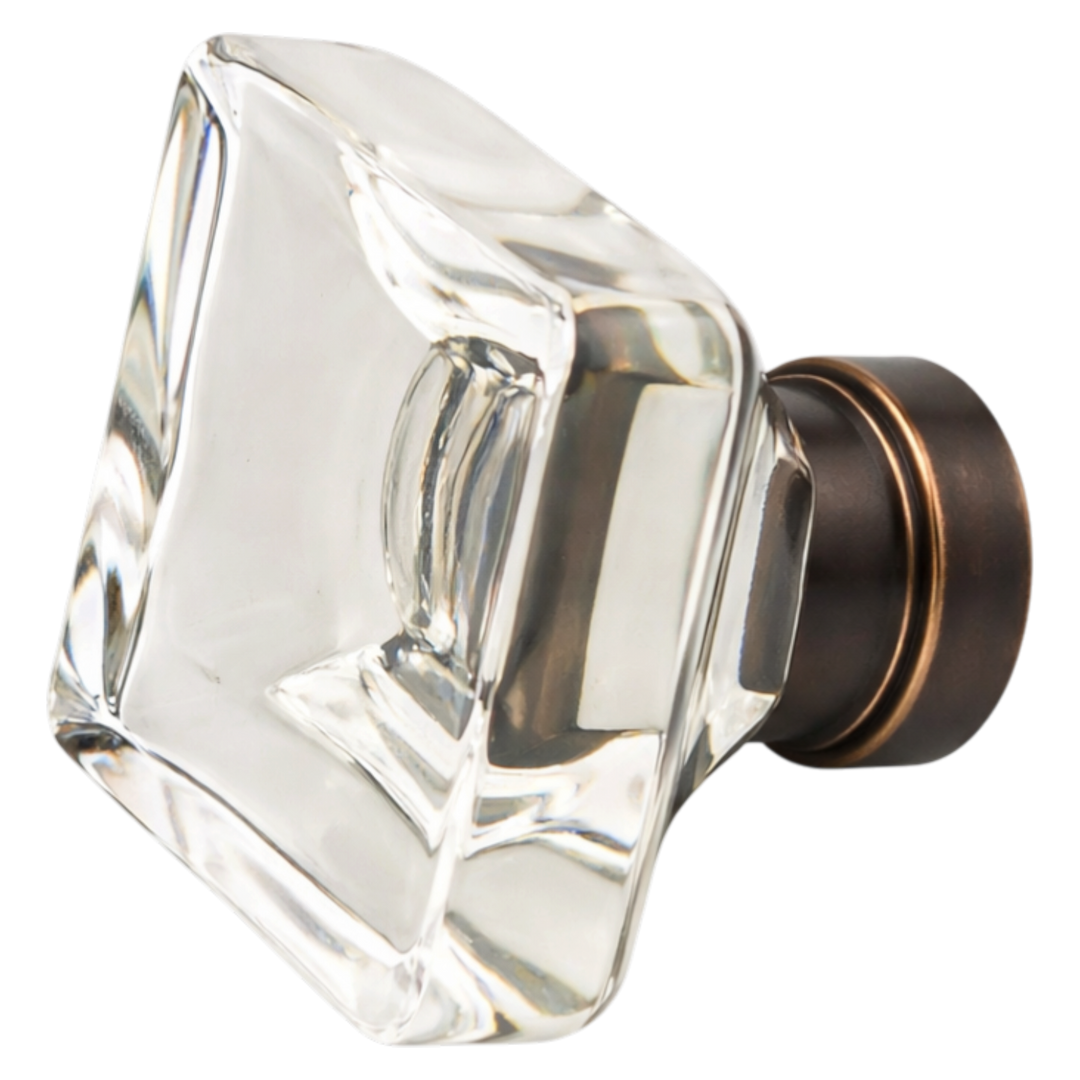1 5/8 Inch Clear Crystal Glass Lido Cabinet & Furniture Knob