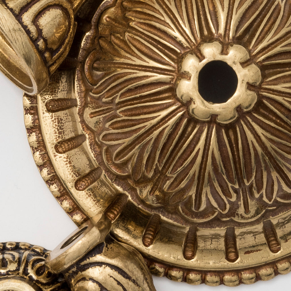 ##Antique Hardware## Crystorama 6 Light Clear Hand Cut Olde Brass Flush Mount