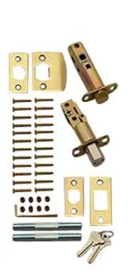 ##Antique Hardware## Quaker Style Double-Door Deadbolt Entryway Set (Several Knob & Finish Options)