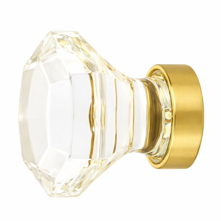 1 Inch Crystal Glass Old Town Clear Cabinet & Furniture Knob