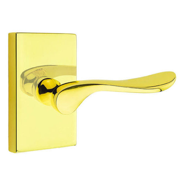 ##Antique Hardware## Emtek Solid Brass Luzern Lever With Modern Rectangular Rosette (Several Finish Options)