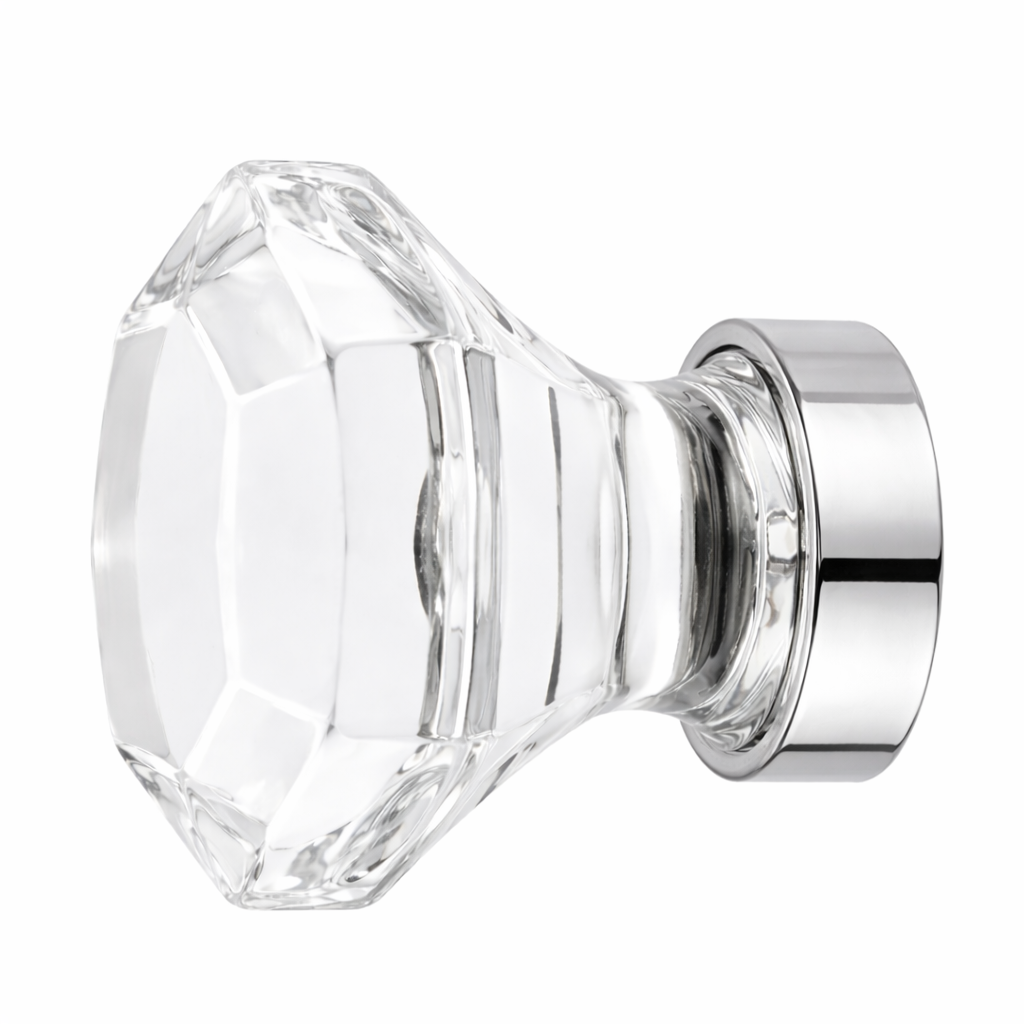 1 1/4 Inch Crystal Glass Old Town Clear Cabinet & Furniture Knob