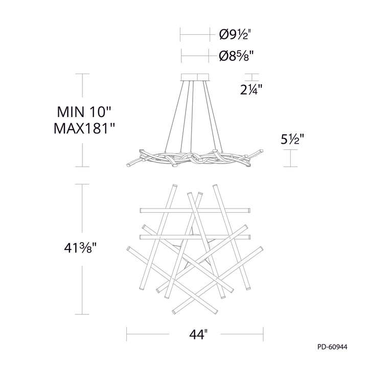 ##Antique Hardware## Divergence LED Chandelier