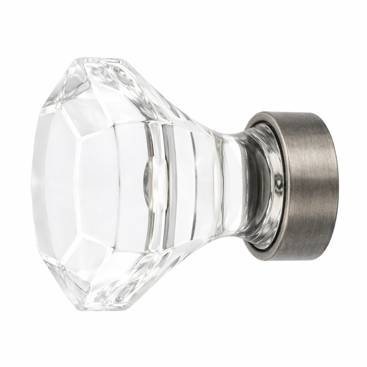 1 1/4 Inch Crystal Glass Old Town Clear Cabinet & Furniture Knob
