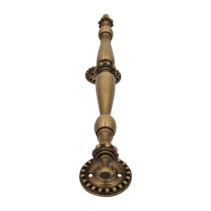##Antique Hardware## 9 3/4 Inch Overall (6 Inch C-C) Solid Brass Beaded Style Handle (Several Finishes Available)