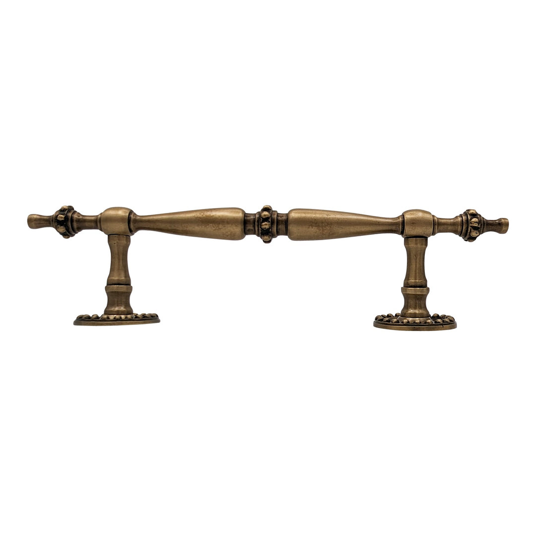 ##Antique Hardware## 9 3/4 Inch Overall (6 Inch C-C) Solid Brass Beaded Style Handle (Several Finishes Available)