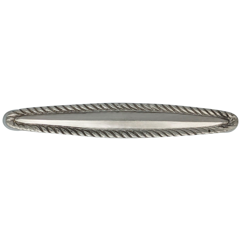 ##Antique Hardware## 3 Inch C-to-C Brass Georgian Roped Style Pull (Satin Nickel Finish)