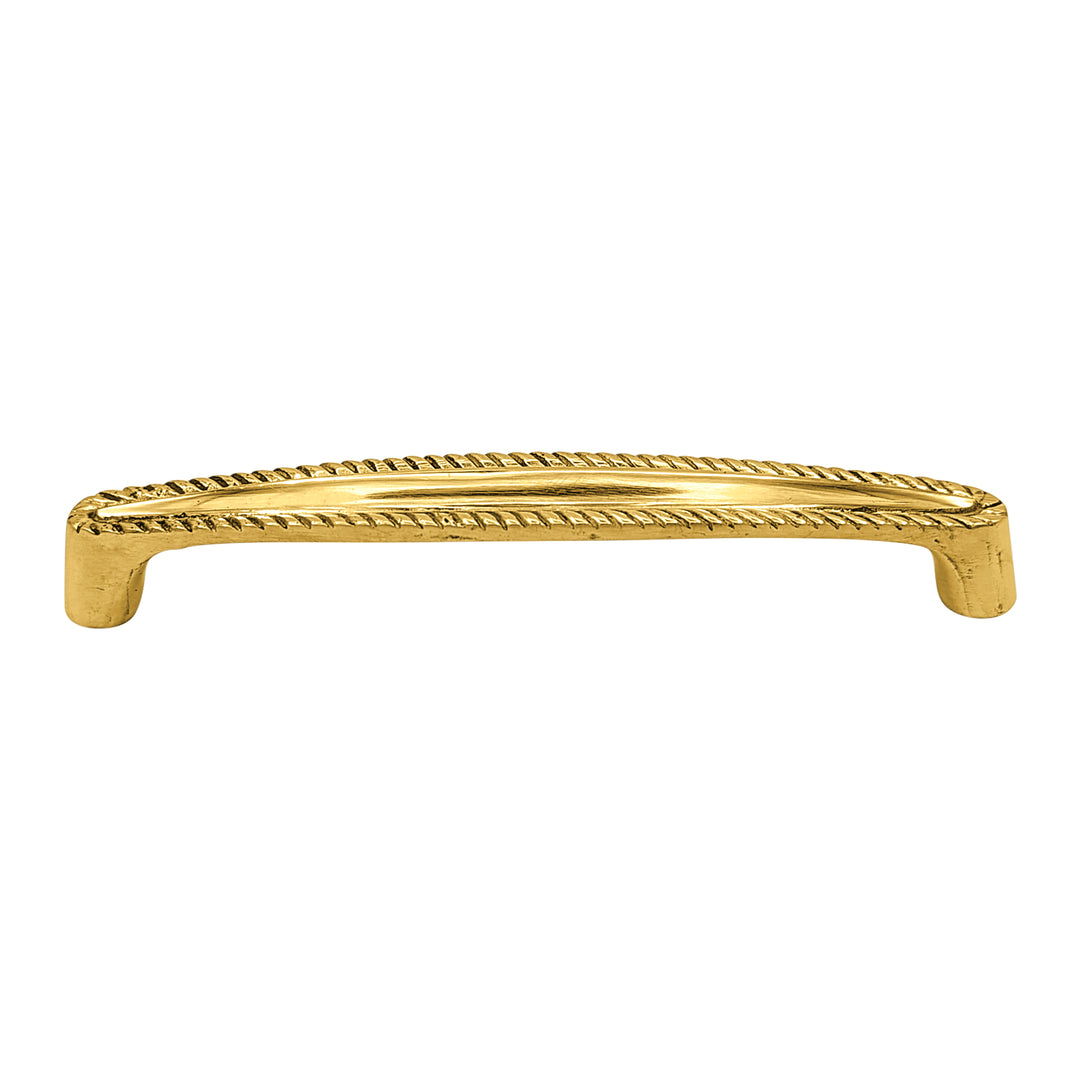 5 1/2 Inch Overall (5 Inch c-c) Solid Brass Georgian Roped Style Pull