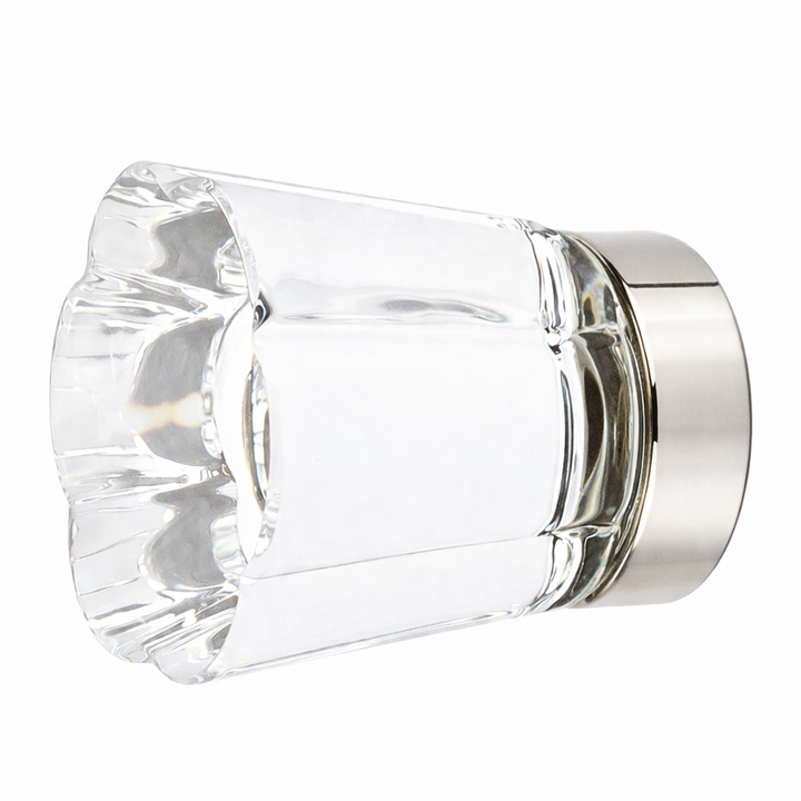 1 1/4 Inch Clear Crystal Glass Forza Cabinet & Furniture Knob