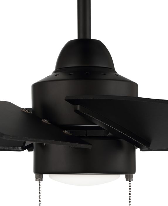 ##Antique Hardware## 24" Propel II Indoor/Outdoor (Damp) in Flat Black w/ Flat Black Blades