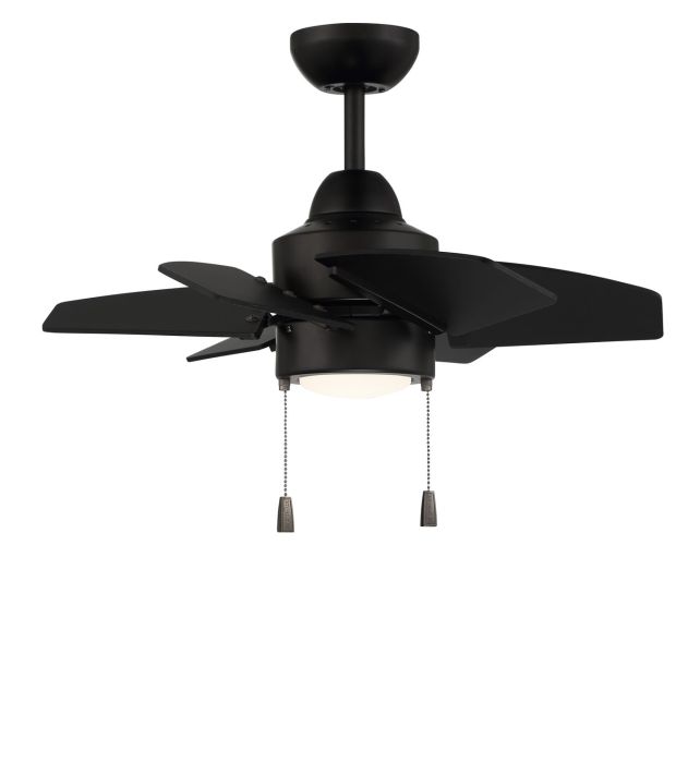 ##Antique Hardware## 24" Propel II Indoor/Outdoor (Damp) in Flat Black w/ Flat Black Blades