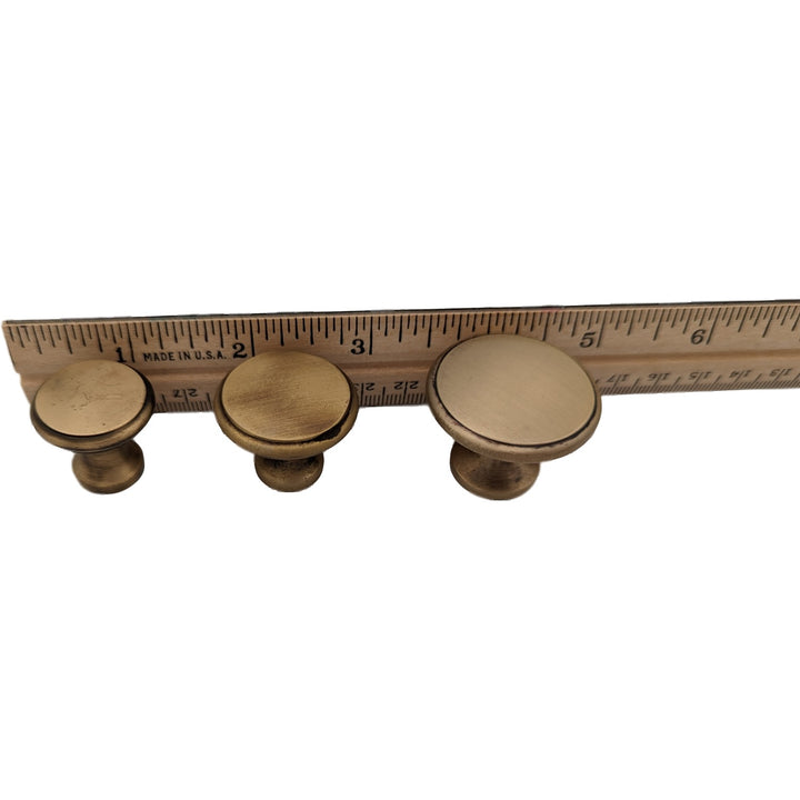 ##Antique Hardware## 1 1/4 Inch Brass Flat Top Cabinet & Furniture Knob (Several Finishes Available)