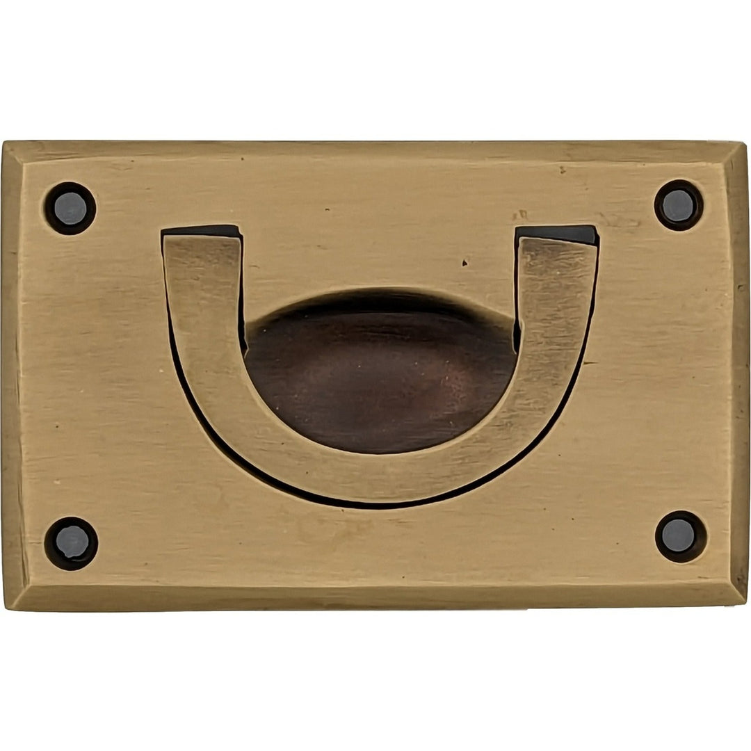 ##Antique Hardware## Solid Brass Recessed Bail Pull
