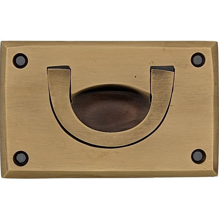 ##Antique Hardware## Solid Brass Recessed Bail Pull