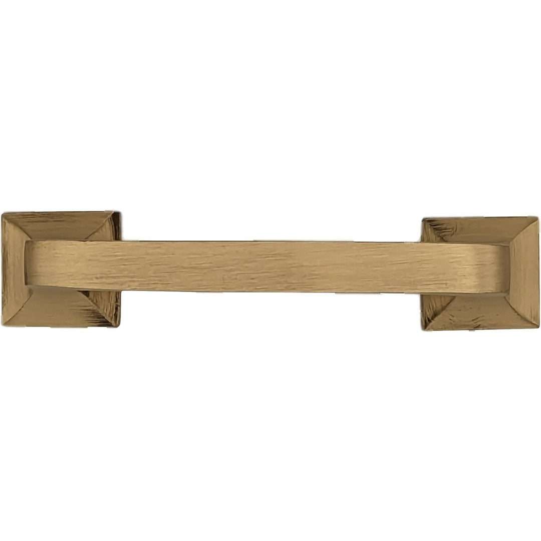 ##Antique Hardware## 4 1/4 Inch Overall (3.25 Inch c-c) Solid Brass Square Traditional Pull