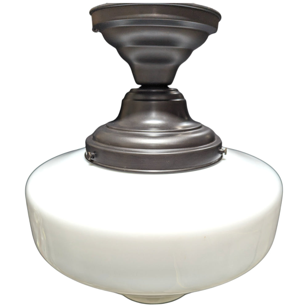 Antique Hardware 15 1/2 Inch Manhattan Skyscraper Nouveau Style Semi-Flush Mount Light (Black Bronze Finish) 
