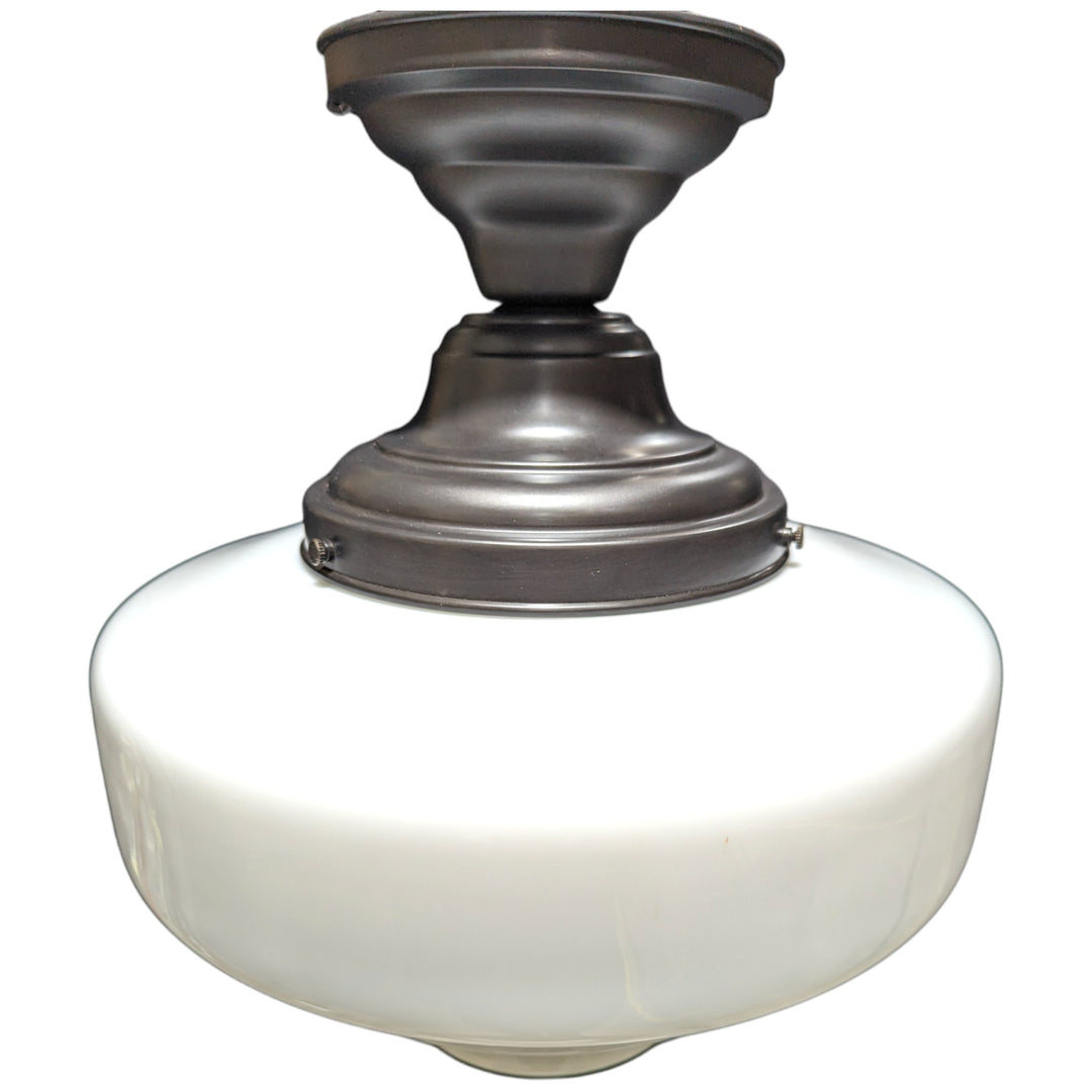 Antique Hardware 15 1/2 Inch Manhattan Skyscraper Nouveau Style Semi-Flush Mount Light (Black Bronze Finish) 