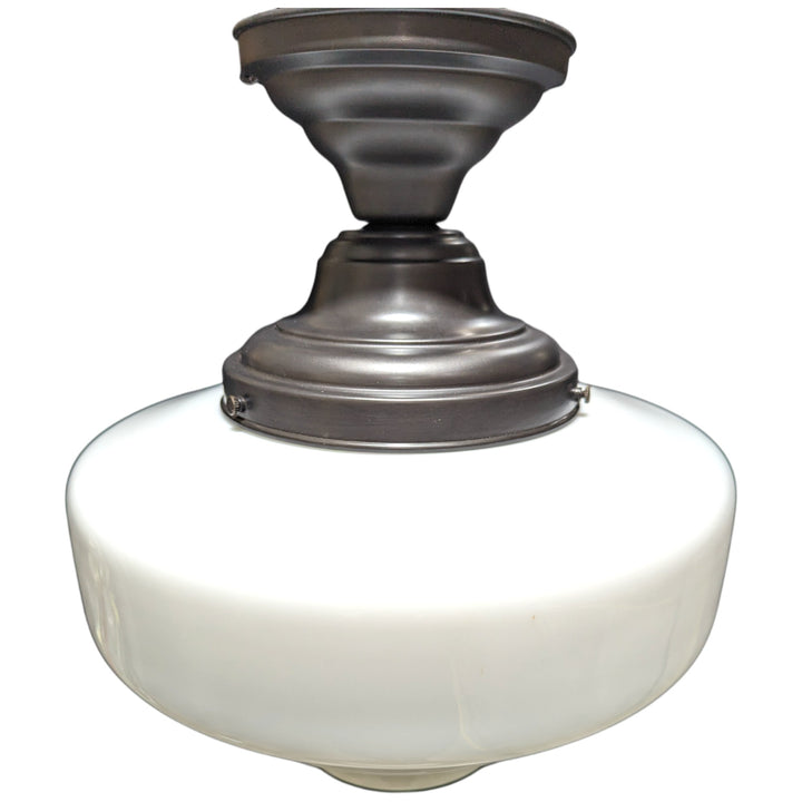 Antique Hardware 15 1/2 Inch Manhattan Skyscraper Nouveau Style Semi-Flush Mount Light (Black Bronze Finish) 