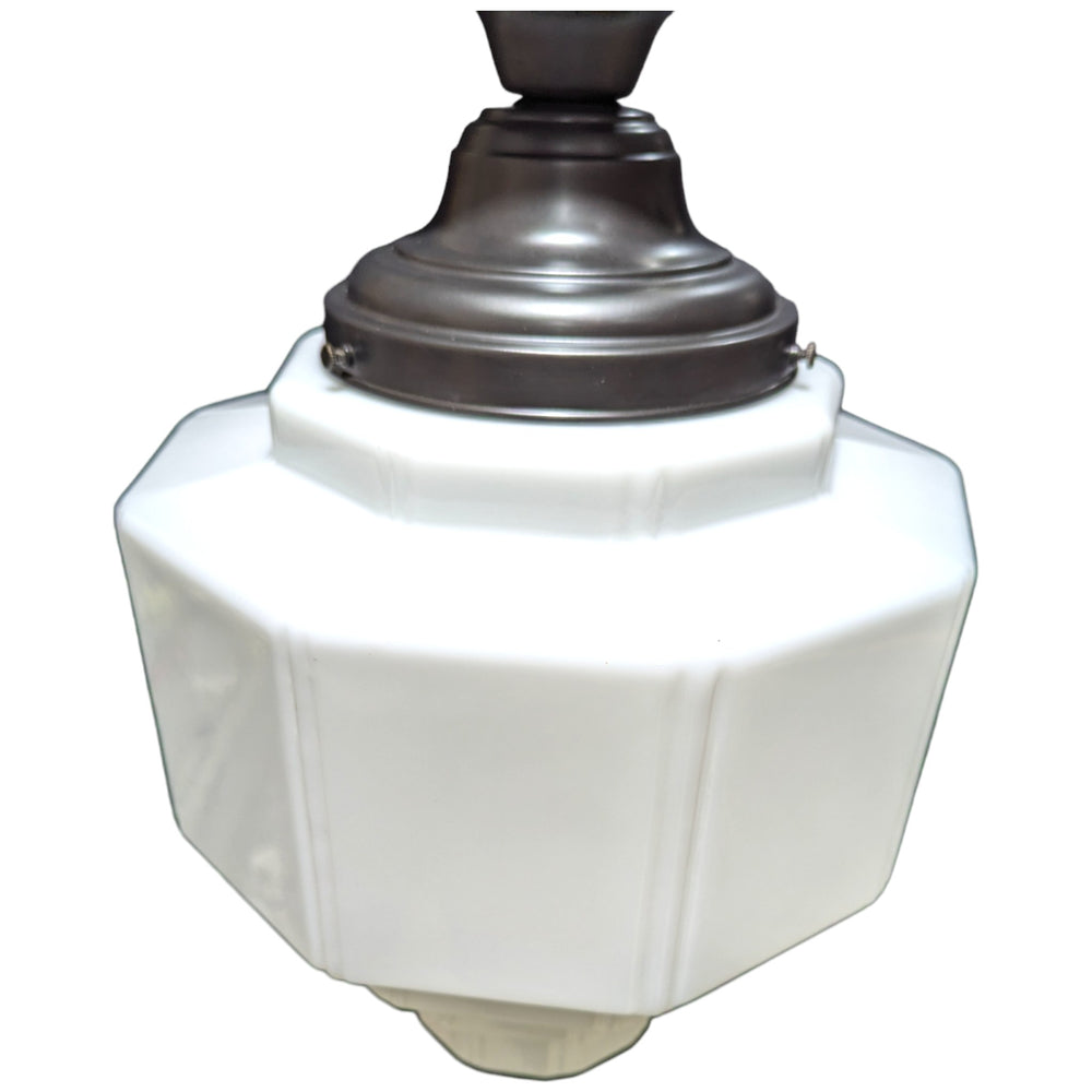 ##Antique Hardware## 19 1/2 Inch Manhattan Skyscraper Grandeur Style Semi-Flush Mount Light (Black Bronze Finish)