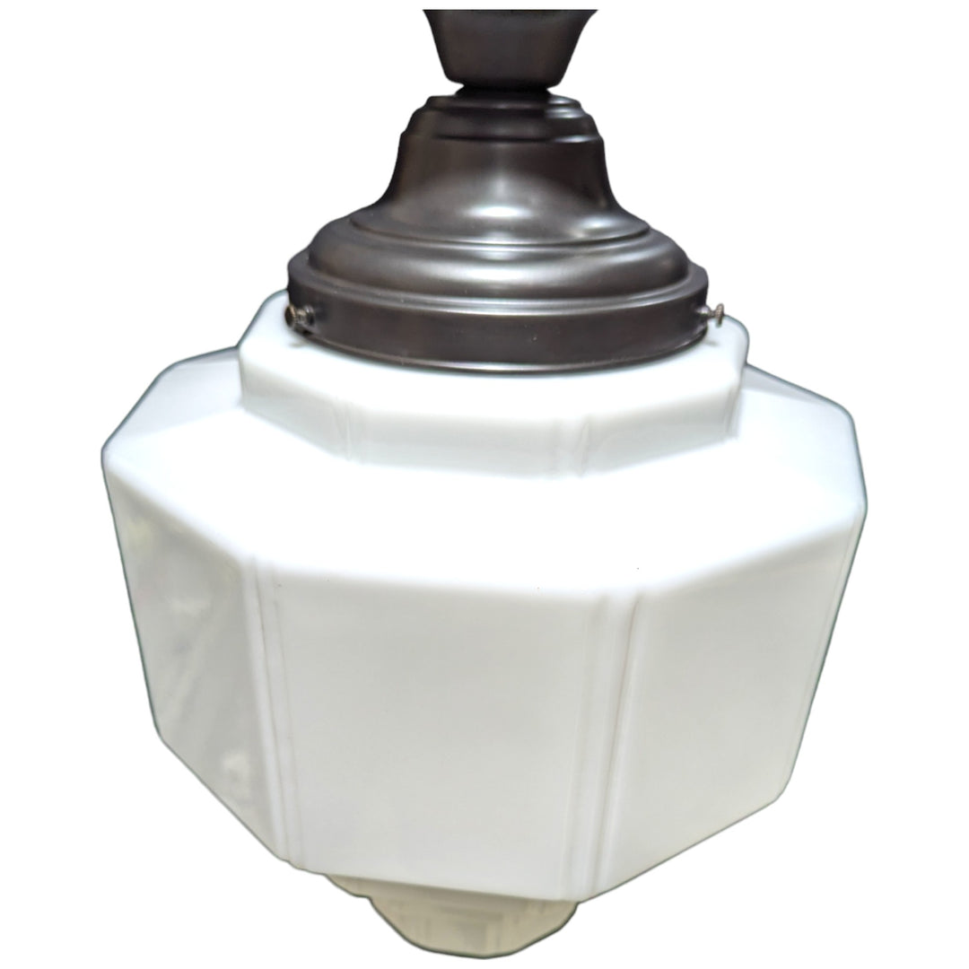 ##Antique Hardware## 19 1/2 Inch Manhattan Skyscraper Grandeur Style Semi-Flush Mount Light (Black Bronze Finish)