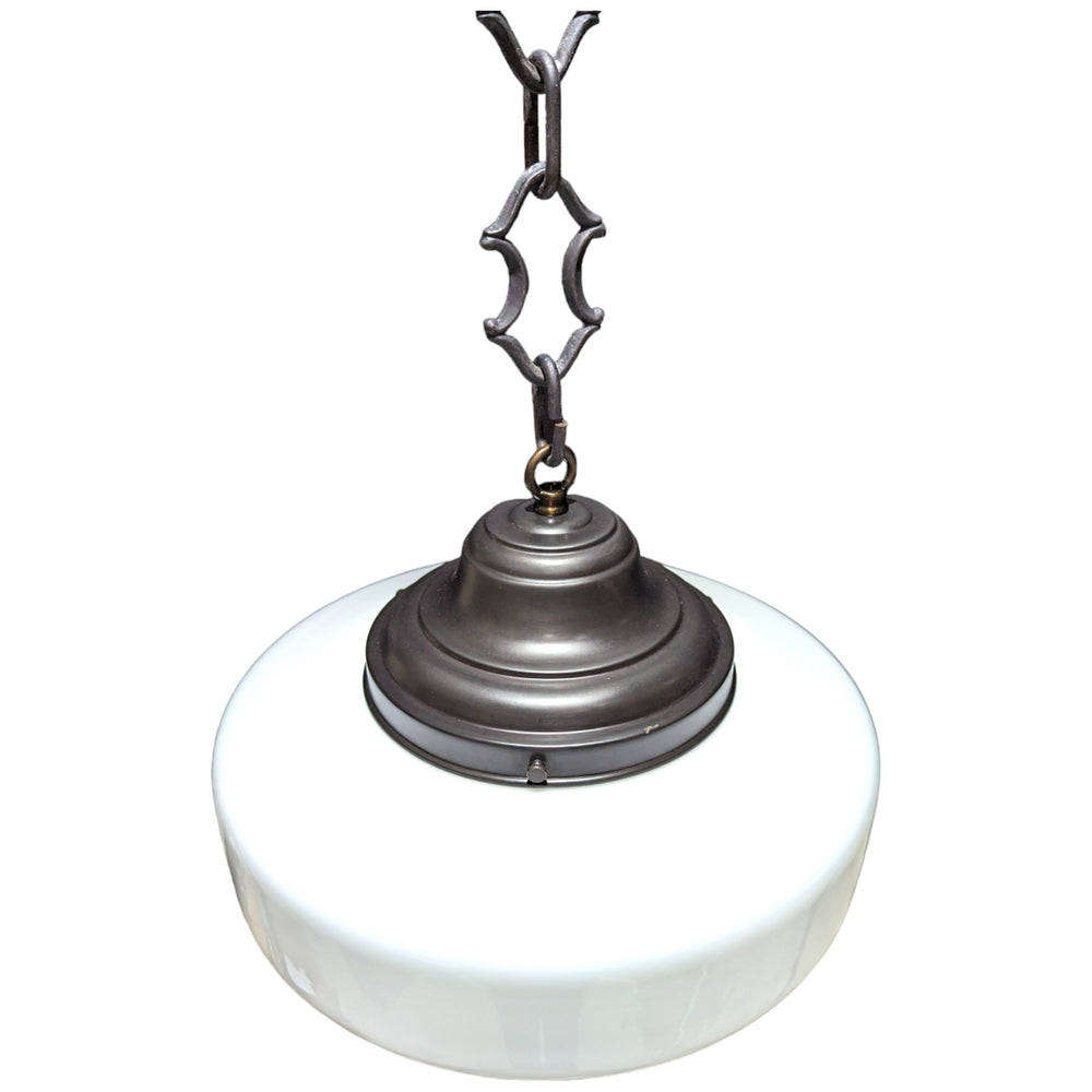 ##Antique Hardware## 28 1/2 Inch Manhattan Skyscraper Nouveau Style Chain Light (Black Bronze Finish)