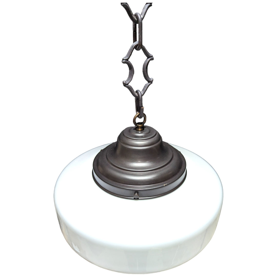 ##Antique Hardware## 28 1/2 Inch Manhattan Skyscraper Nouveau Style Chain Light (Black Bronze Finish)