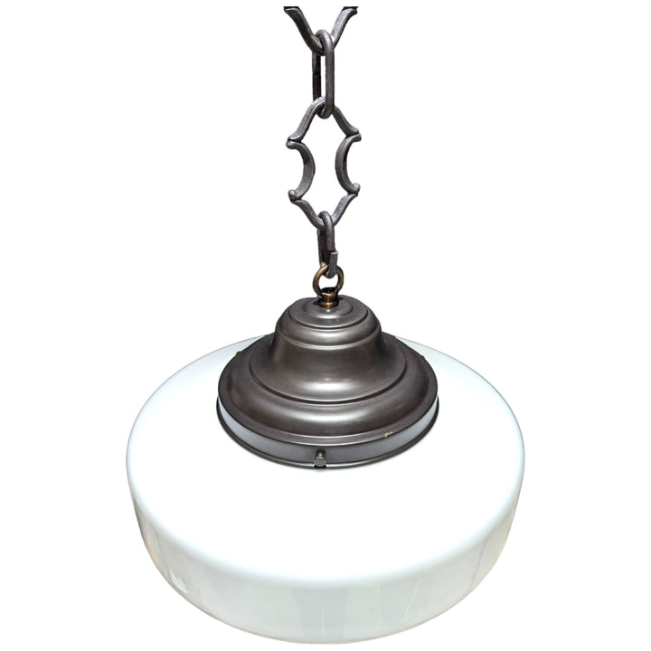 ##Antique Hardware## 28 1/2 Inch Manhattan Skyscraper Nouveau Style Chain Light (Black Bronze Finish)