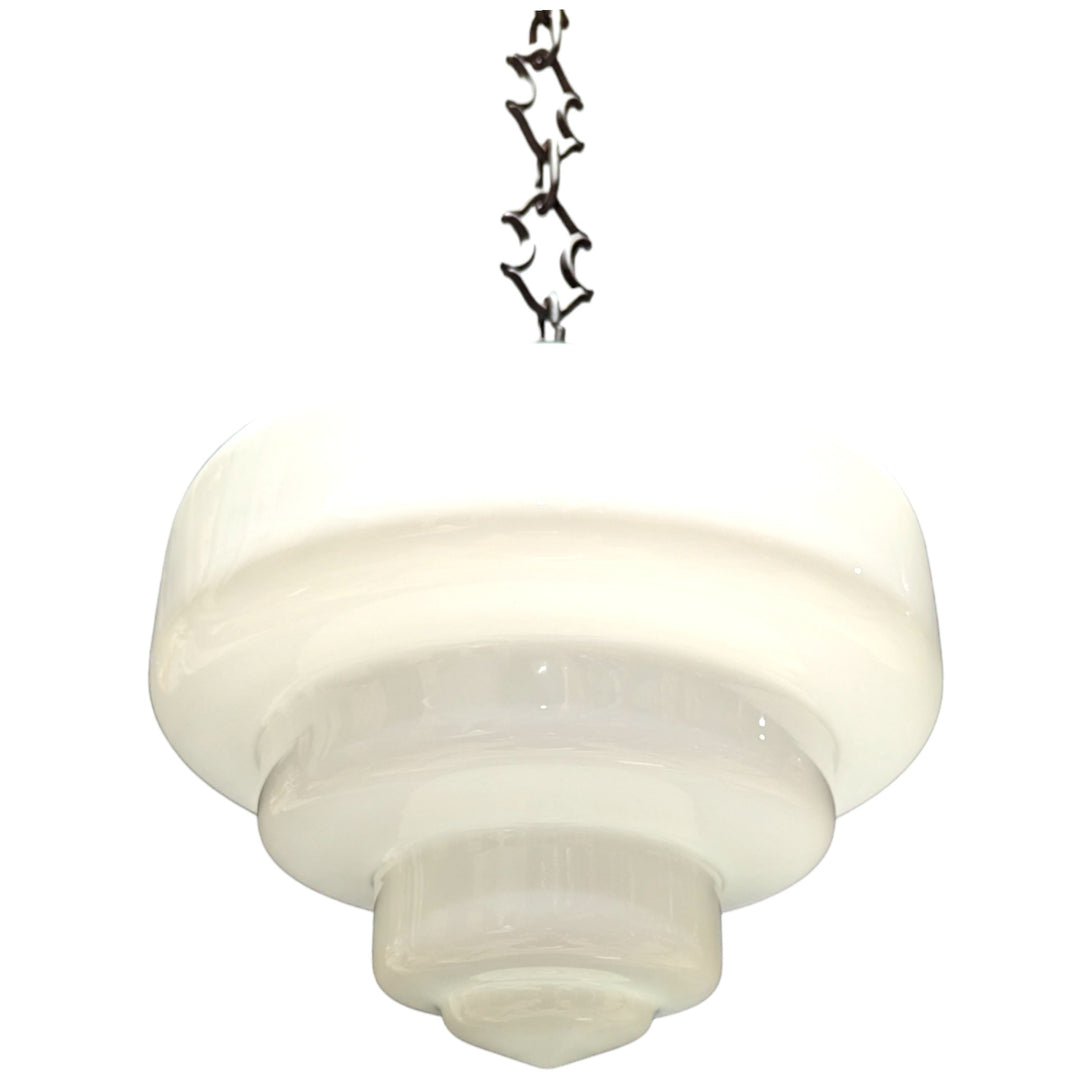 ##Antique Hardware## 28 1/2 Inch Manhattan Skyscraper Nouveau Style Chain Light (Black Bronze Finish)