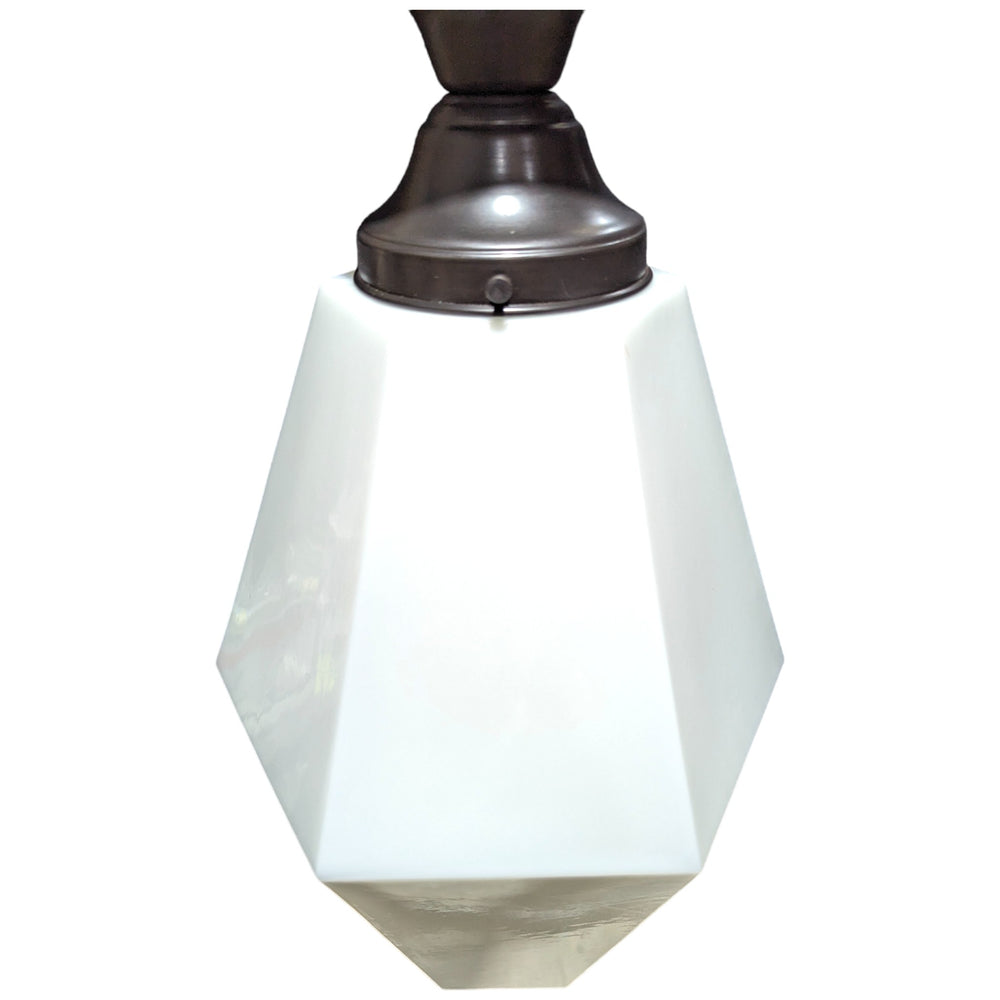 ##Antique Hardware## 20 Inch Manhattan Skyscraper Prism Style Semi-Flush Mount Light (Black Bronze Finish)