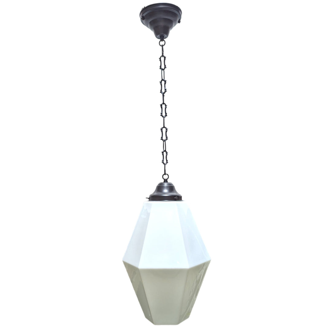 ##Antique Hardware## 38 1/2 Inch Manhattan Skyscraper Prism Style Chain Light (Black Bronze Finish)