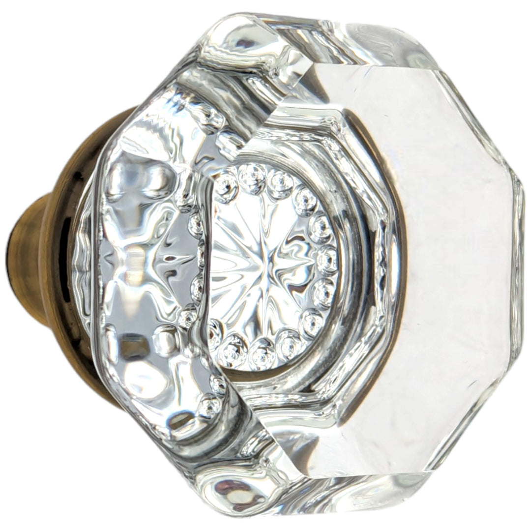 ##Antique Hardware## Octagon Crystal Spare Door Knob Set (Several Finishes Available)