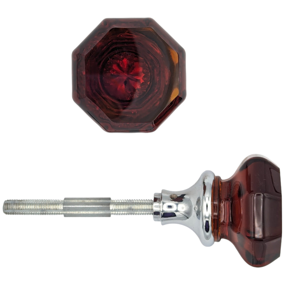 Antique Hardware Amber Octagon Crystal Spare Door Knob Set (Several Finishes Available) SPARE DOORKNOBS