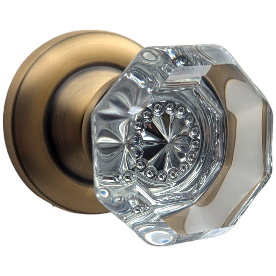 ##Antique Hardware## Magnifique™ Classic Door Set with Crystal Octagon Knobs (Several Finishes Available)