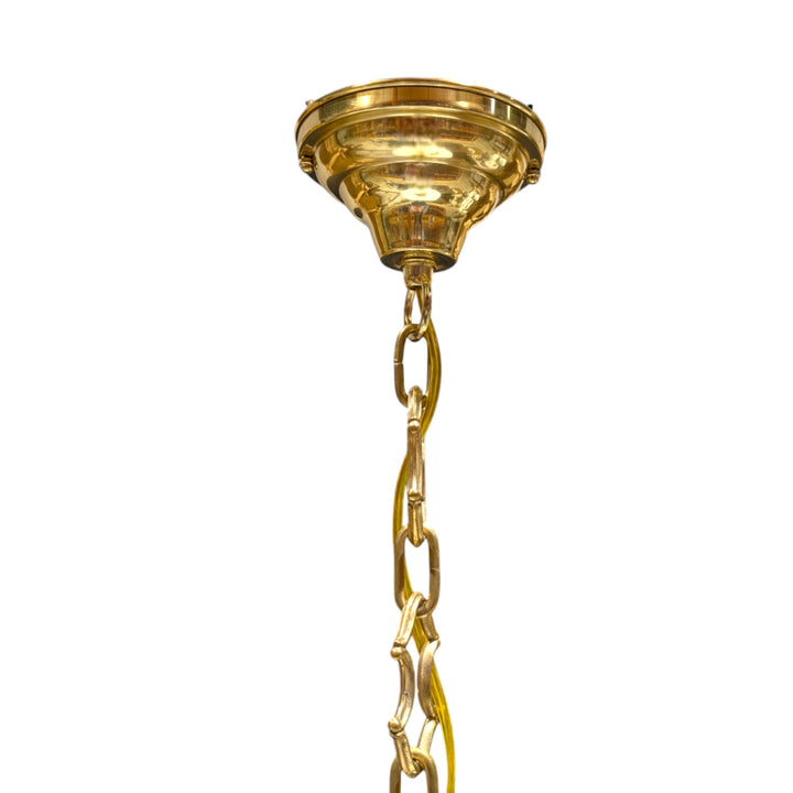 ##Antique Hardware## Large Art Deco Glass Fancy Chain Light (Several Finishes Available)
