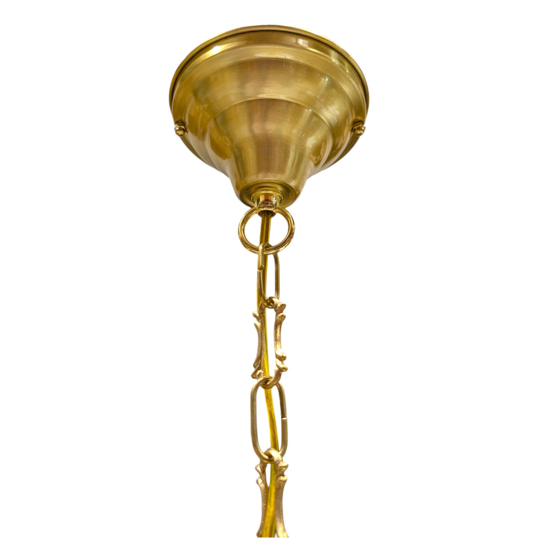 ##Antique Hardware## Schoolhouse Ribbed Milk Glass Fancy Chain Light (Several Finishes Available)