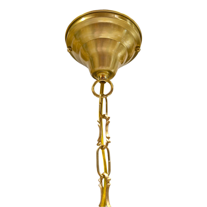 ##Antique Hardware## Schoolhouse Ribbed Milk Glass Fancy Chain Light (Several Finishes Available)