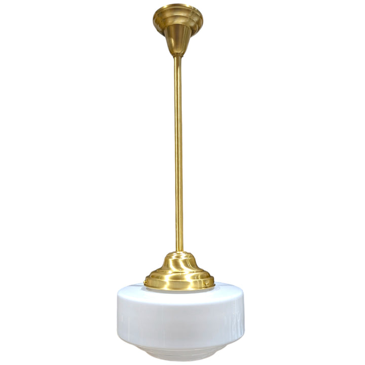 ##Antique Hardware## Stepped Mid Century Modern Glass Rod Pendant Light (Several Finishes Available)