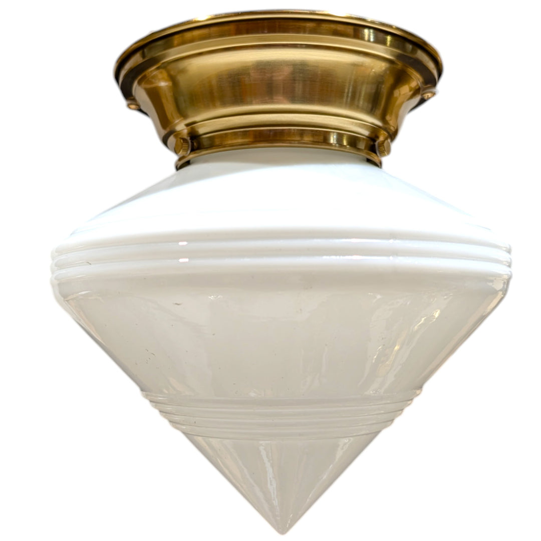 ##Antique Hardware## Small Art Deco Flush Light (Several Finishes Available)