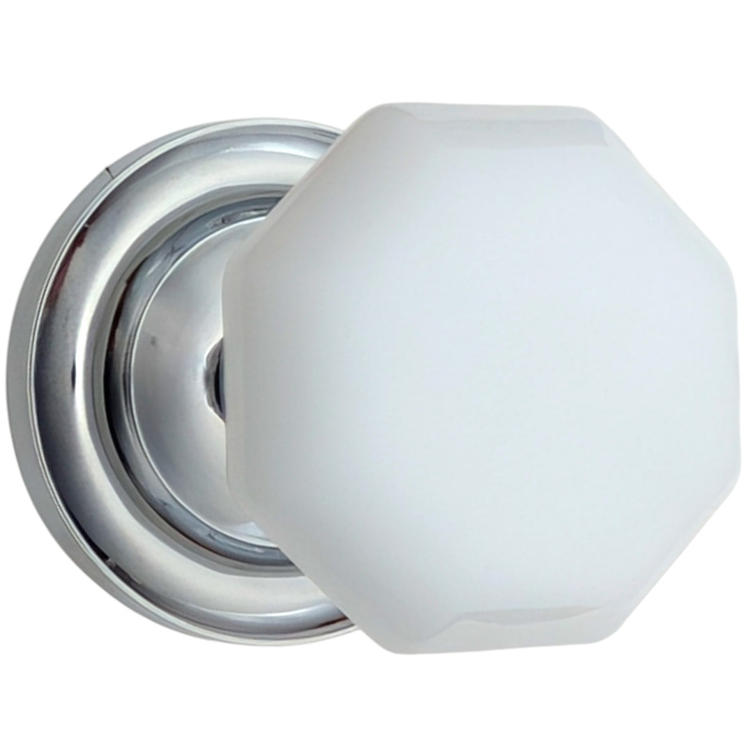 ##Antique Hardware## Magnifique™ Classic Door Set with White Milk Glass Octagon Knobs (Several Finishes Available)