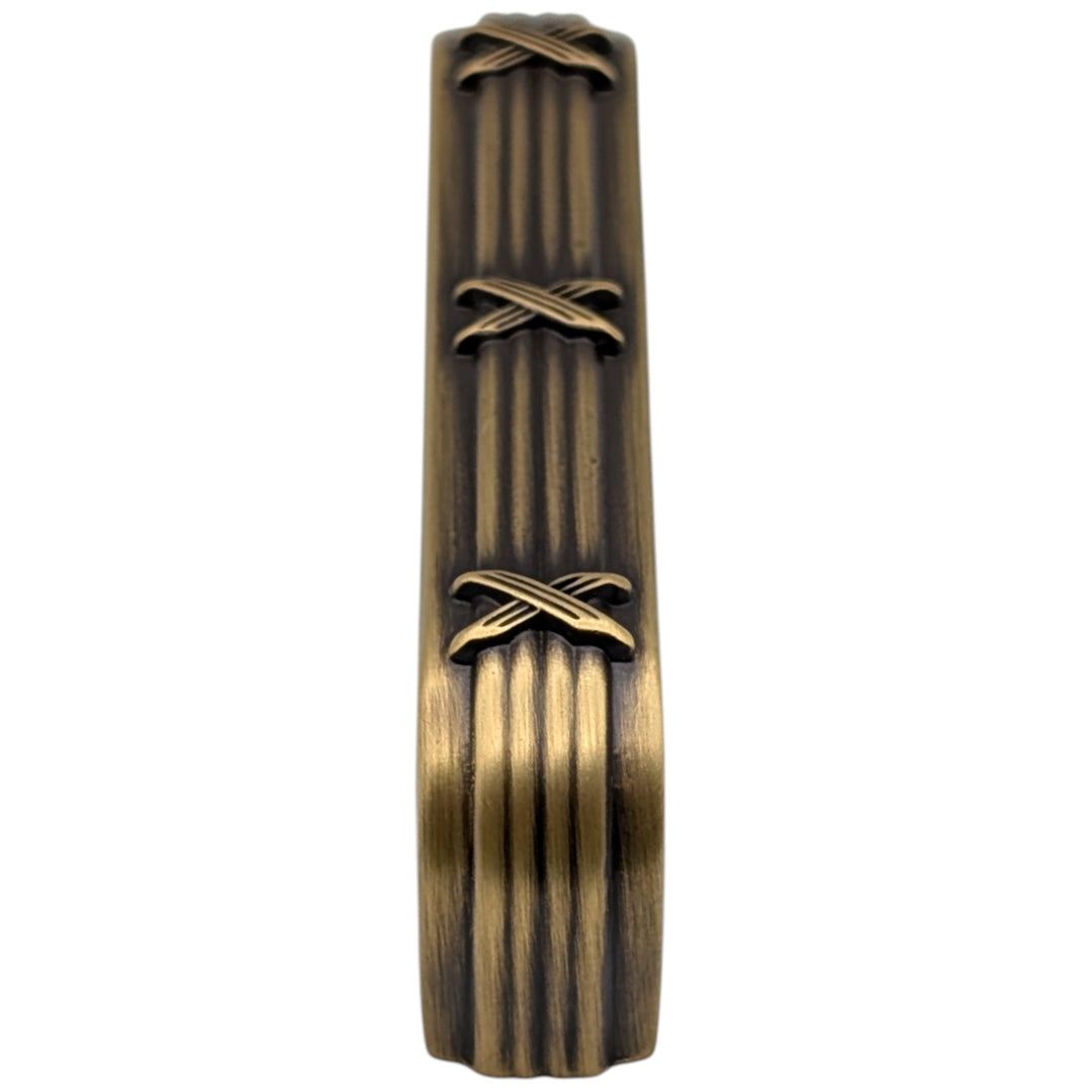 ##Antique Hardware## 3 1/2 inch Overall (3 inch C-C) Ribbon & Reed Trellis Cabinet Pull (Several Finishes Available)