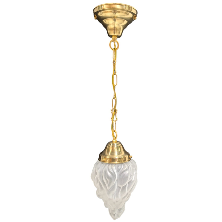 ##Antique Hardware## 27 3/4 Inch Flame Glass Chain Pendant