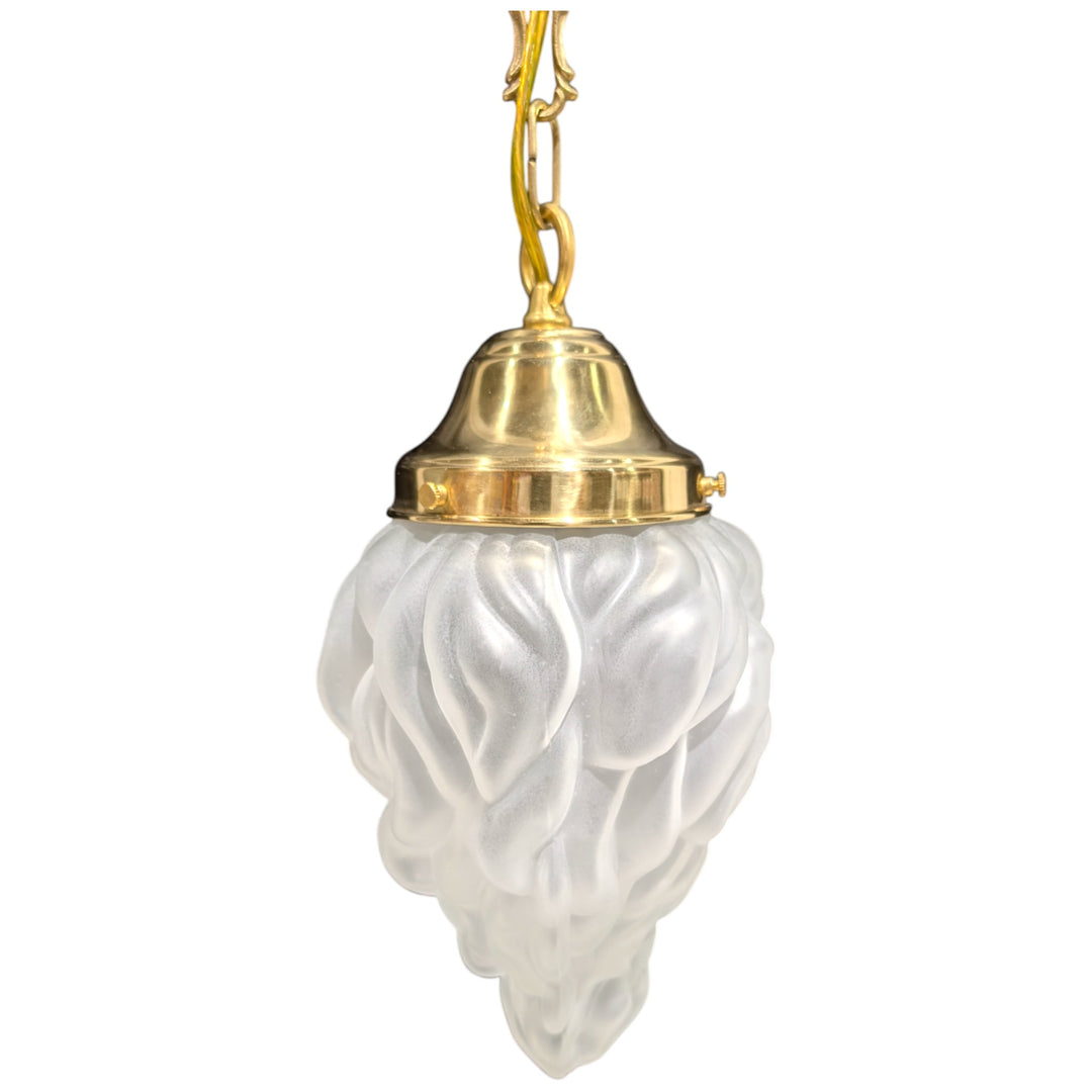 ##Antique Hardware## 27 3/4 Inch Flame Glass Chain Pendant