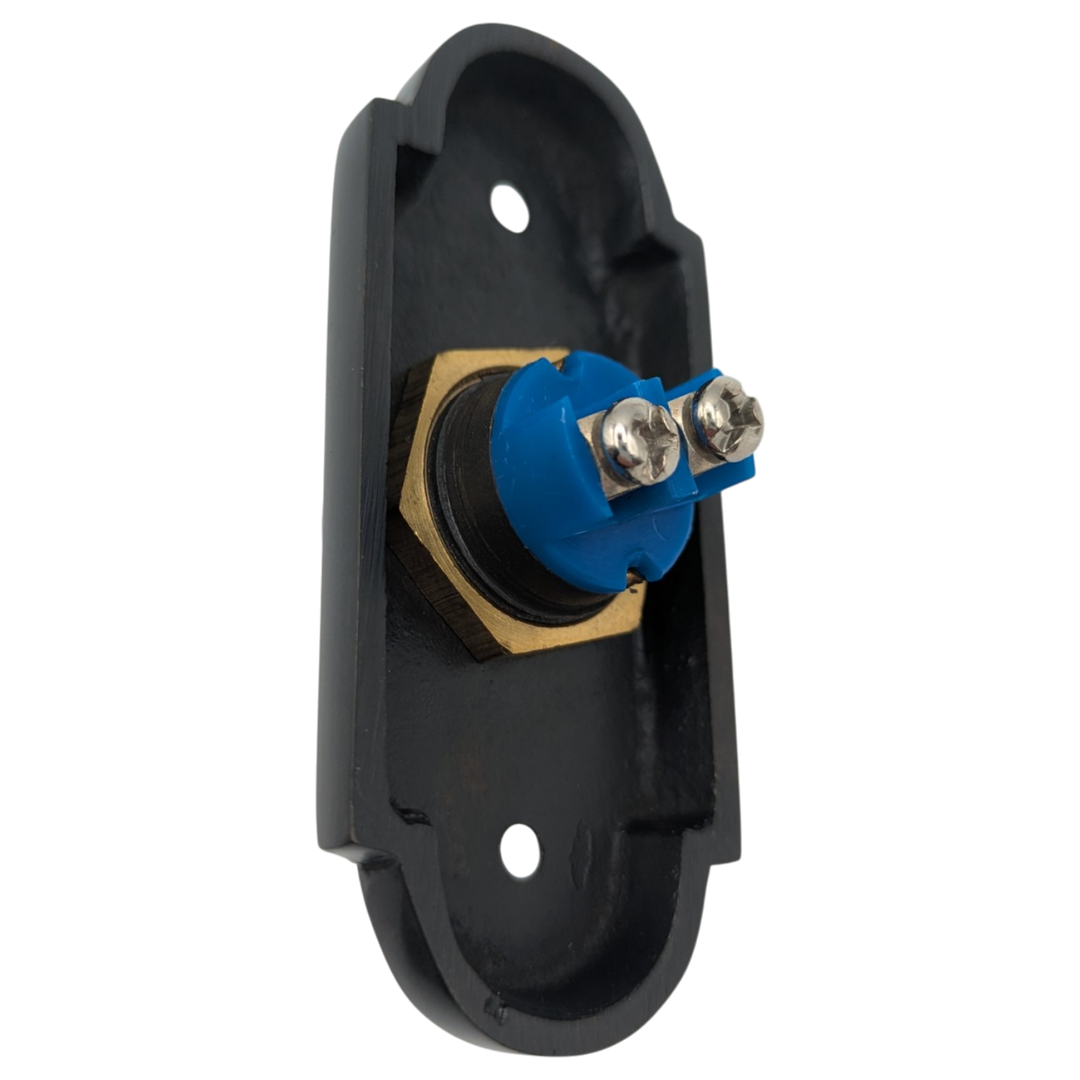 3 Inch Solid Brass Arched Porcelain "Press" Doorbell Button (Several Finishes Available)