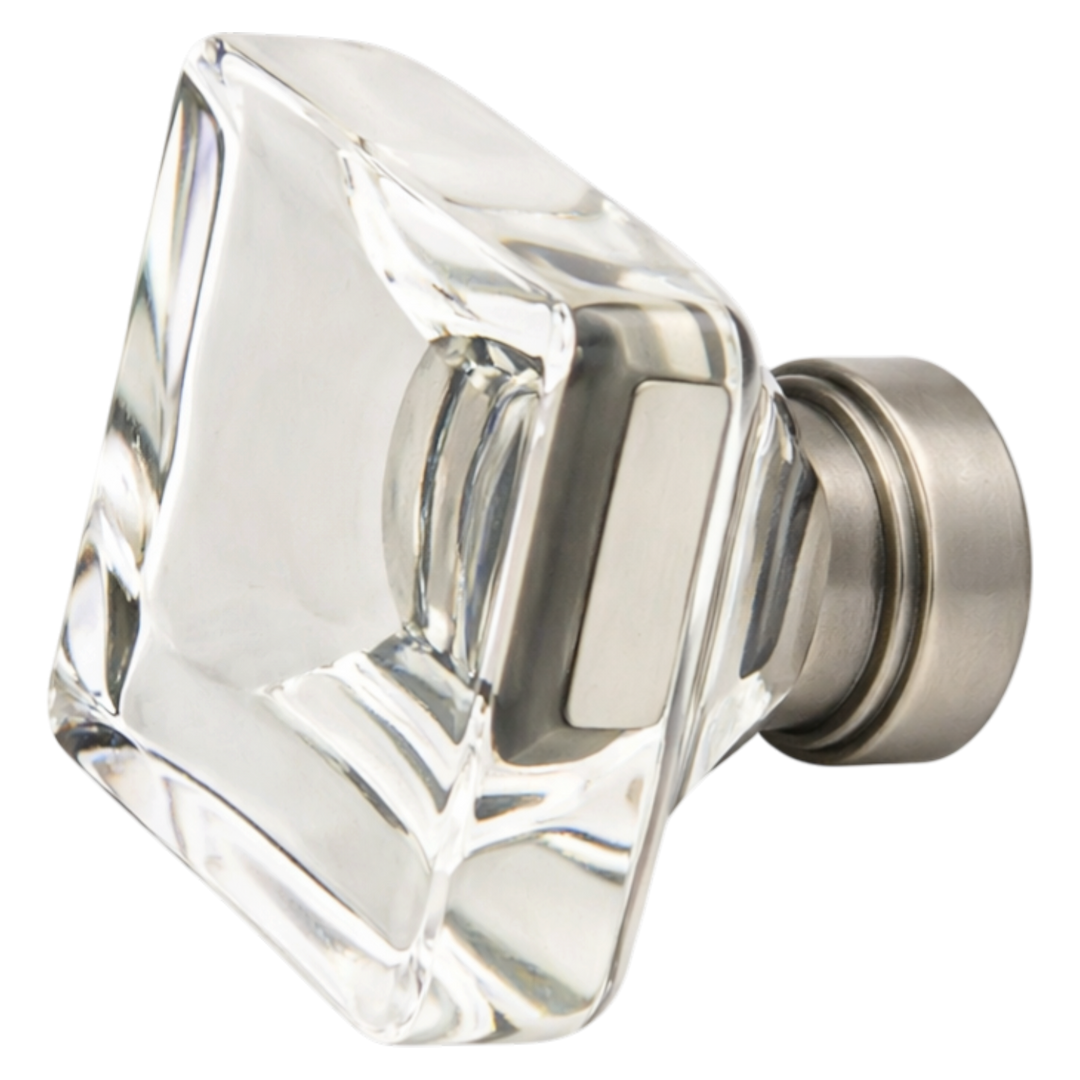 1 5/8 Inch Clear Crystal Glass Lido Cabinet & Furniture Knob