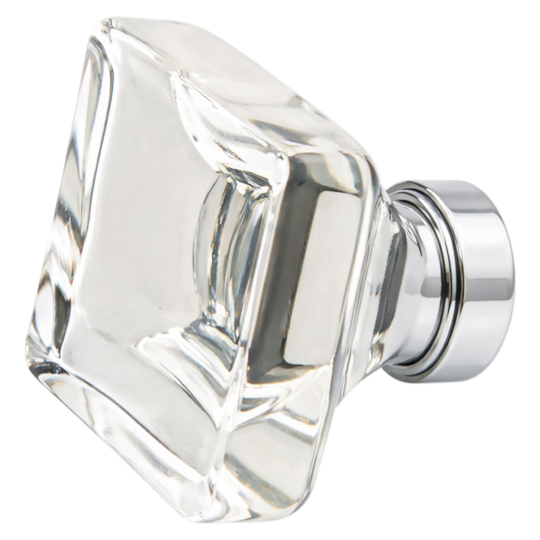 1 5/8 Inch Clear Crystal Glass Lido Cabinet & Furniture Knob