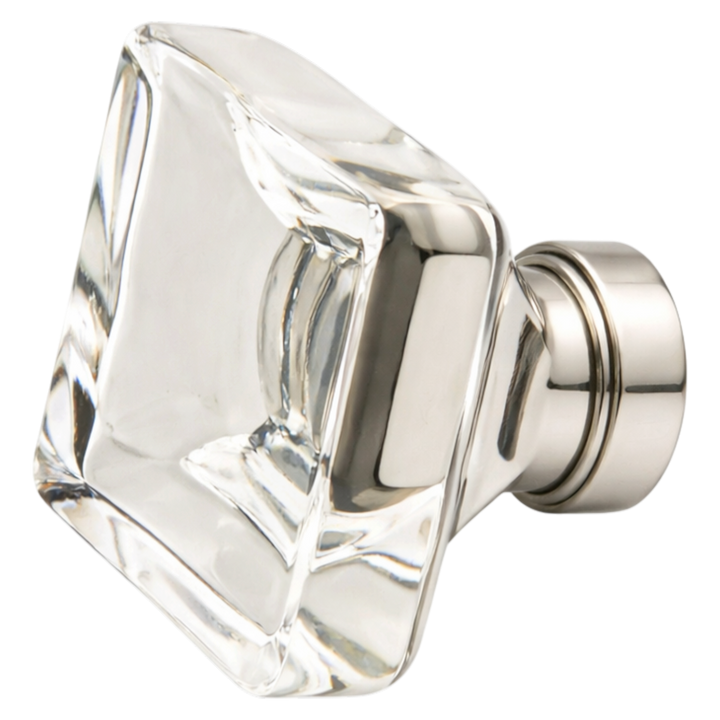 1 5/8 Inch Clear Crystal Glass Lido Cabinet & Furniture Knob