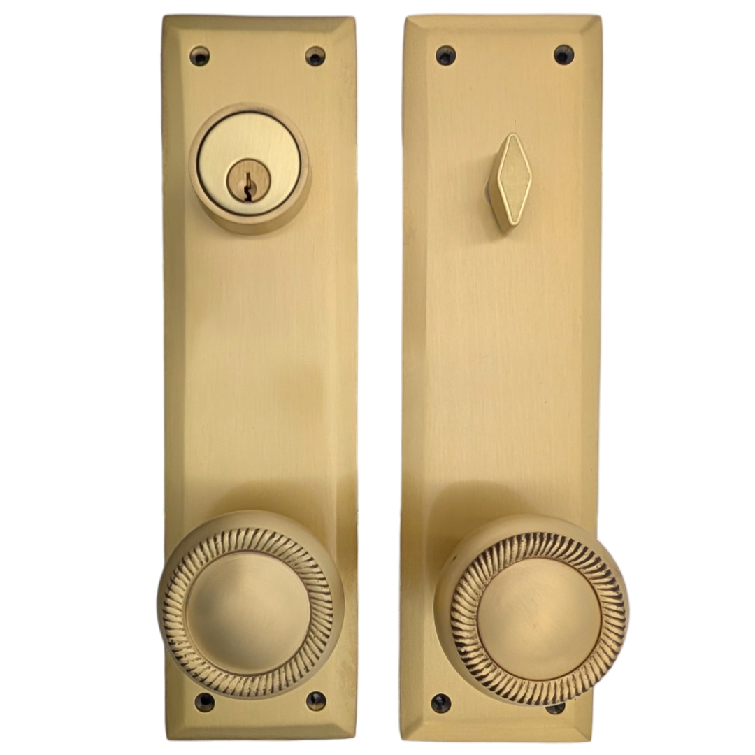 ##Antique Hardware## Quaker Style Single-Door Deadbolt Entryway Set (Several Finish Options)